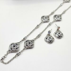 Brighton "STONEBRIAR" XL Stations Necklace & Matching Post Dangles Set! Rare! 💎